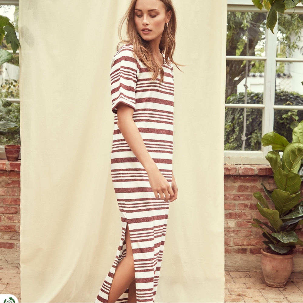 ICHI Striped Maxi Dress